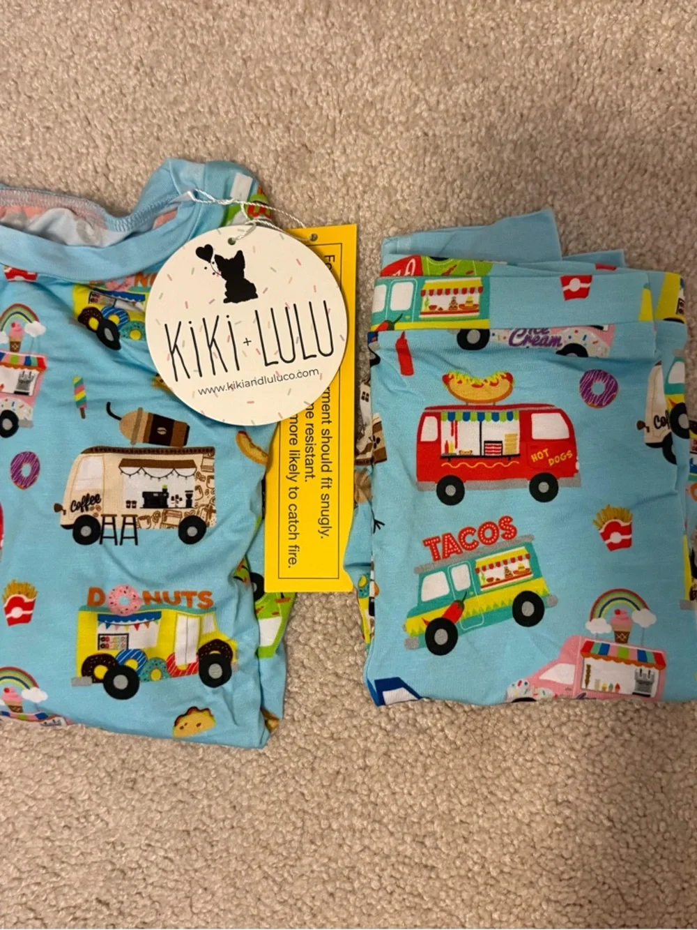Kiki + Lulu I Like Food Trucks and I Cannot Lie bamboo long sleeve PJ size 4T